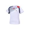 Checkered Color Block Short Sleeve Badminton Shirt Women Tops White 210054BCR