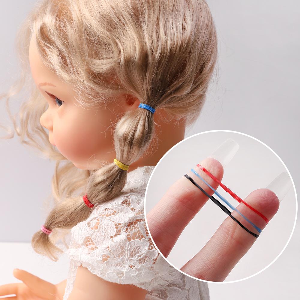 500pcs Girls Colourful Disposable Rubber Band Hair Ties Headband Children Ponytail Holder Bands Kids Hair Accessories Scrunchie