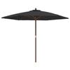 VidaXL Parasol de jardin avec mât en bois noir 299x240 cm 363173