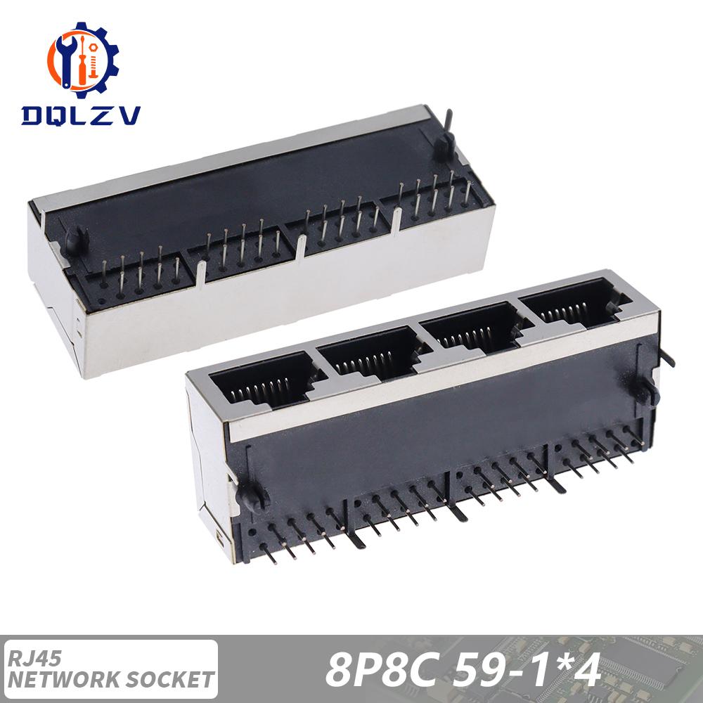 RJ45 1 2 4 6 8 Port Shielded Modular 21MM PCB Jack 8P8C Right Angle Through Hole Pcb Network Connector