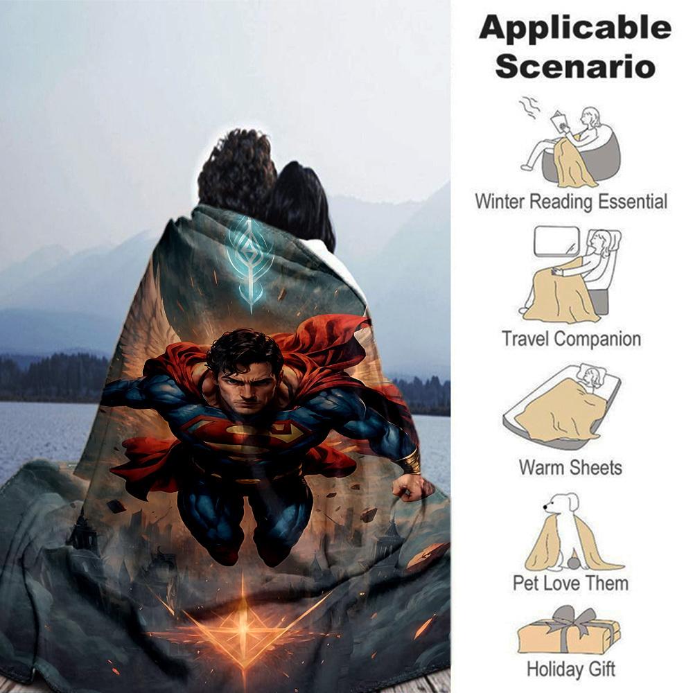 1pc Superman Wings Flannel Blanket - Soft Warm Throw for Home, Office, TravelL1373
