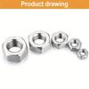 290pcs M2 M3 M4 M5 M6 Nickel-plated Hex Bolt Nut Suitable For Cars, Trucks, Bicycles, Engineering Machinery And Other Areas