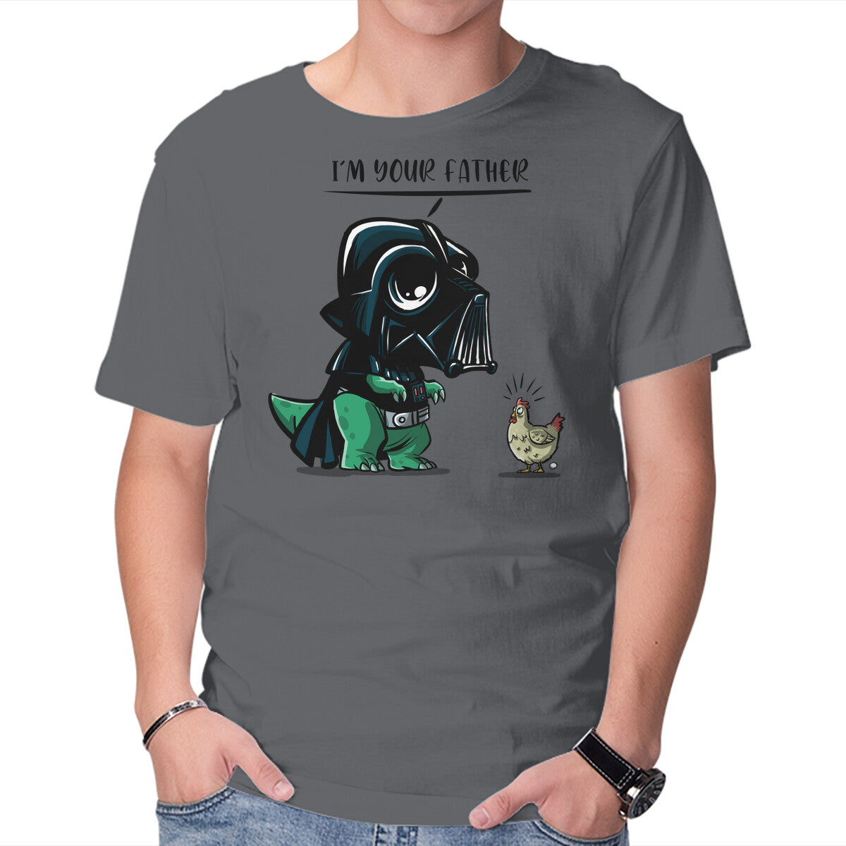 Unisex Crew Neck T-Shirt Father Dark Side Graphic Short Sleeve Casual Tee L