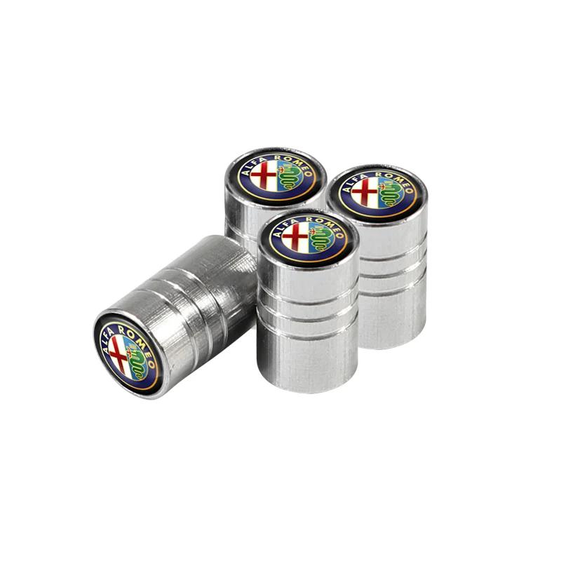 Hub Caps 4Pcs Styling Tire Valve Caps Metal Car Wheel Tire Valve Caps For Alfa Romeo 4C 159 Spider Giulia Giulietta 156 Tonale M CVP1