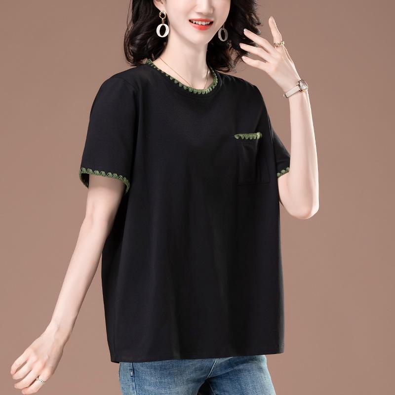 Women's Plus Size Pure Cotton Short Sleeve Casual T-Shirt - Summer Versatile Loose Fit