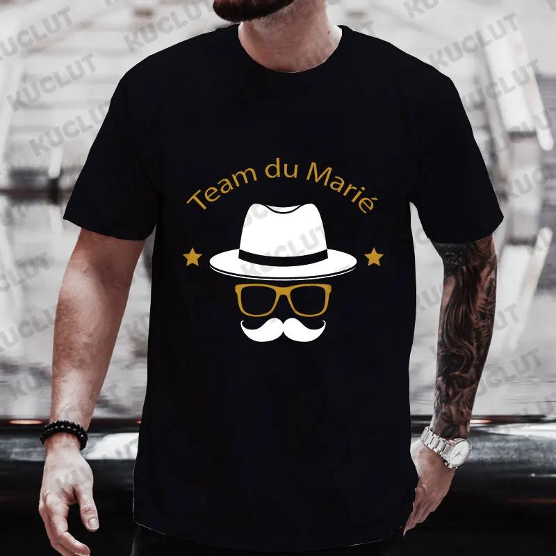 French Men Single Farewell Bachelor Stagparty Tees Future Team Groom Squad Evg Tops Groomsman Wedding Party T Shirt Short Sleeve