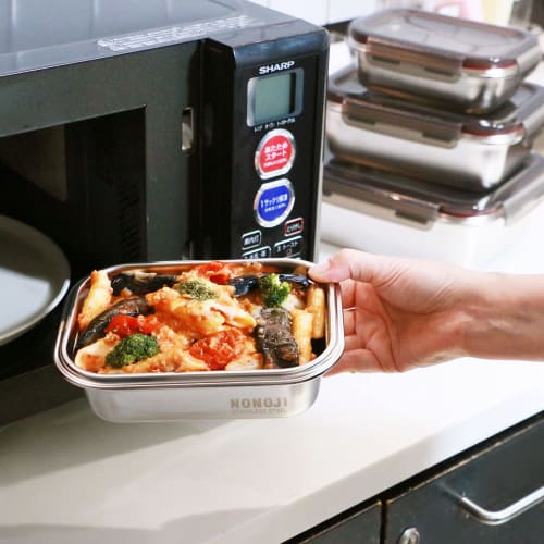 Nonoji Stainless Steel Storage Container, Microwave-Safe, Stainless Steel Magic Container, Small, 650ml, Oven-Safe, Freezer-Safe, and Dishwasher-Safe,