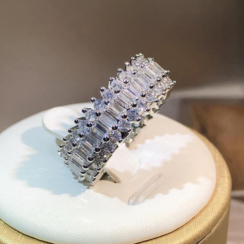 Unique Brand New Luxury Jewelry  Sterling Copper Marquise Cut White AAAAA Cubic Zircon Women Wedding Bridal Ring Gift