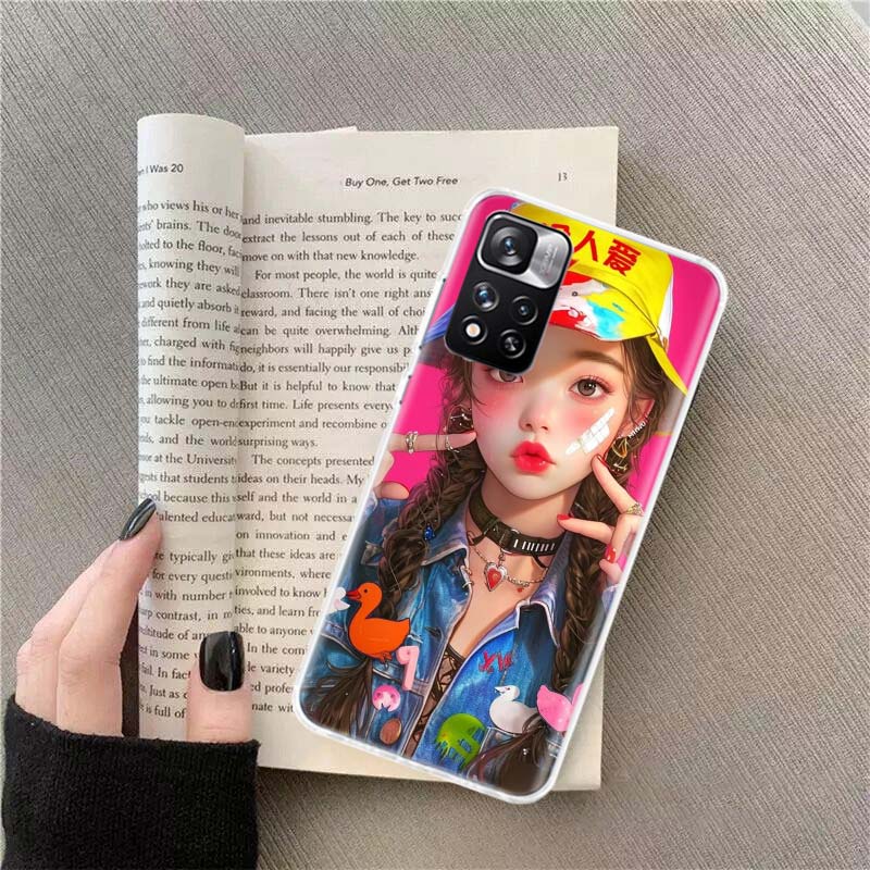 Youthful, Lively, Fashionable Girl Phone Case For Redmi Note 13 12 Pro Plus 14 15 Pro 5G 11 11T 11E 11S 10 Pro 10S 9 9S Cover Ce