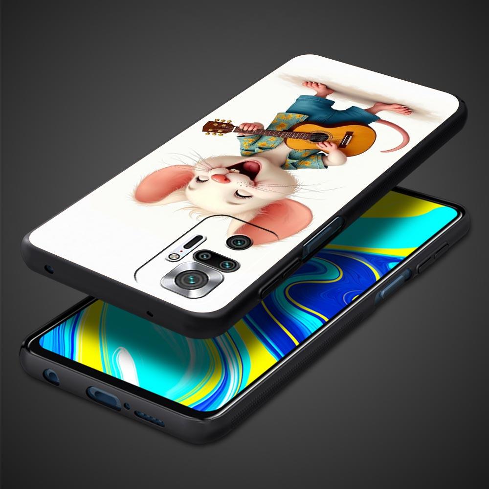 Phone Case Cover for Redmi 14C 10C Note 15 14 13 12 10 11 Pro Plus K40 5G Soft TPU Shockproof Fundas Funny Rock And Roll Mouse