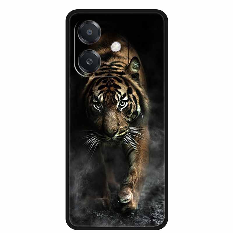 For OPPO A20 Case A 20 Phone Cover Lion Wolf Black Silicone Soft Back Cover Case For OPPO A40 A40m A60 5G Case A 40 A 60 Coque