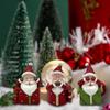 3pcs/set Creative Santa Claus Ornaments Cute Red Santa Claus Doll Santa Claus Resin Statue Gift