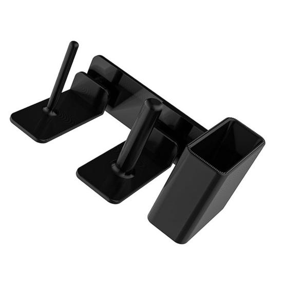 

Органайзер для кофейных приправ на столешницу, контейнер для хранения пищевых соломинок, многоразовый держатель для чашек и крышек, органайзер для кофейных принадлежностей чёрный