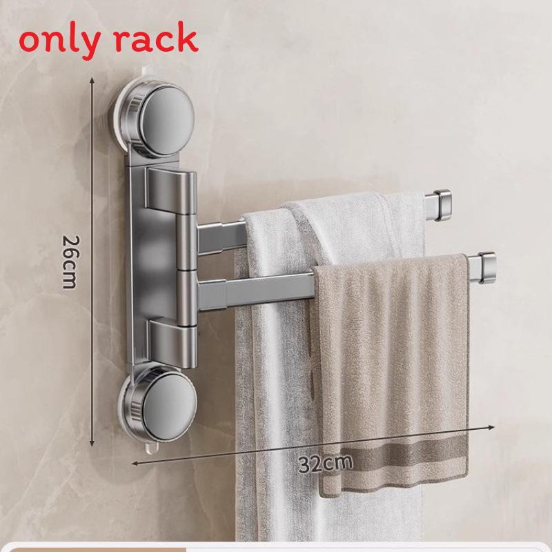 Modern Minimalist Plastic Rotating Towel Rack With Suction Cups For Bathroom Organization
