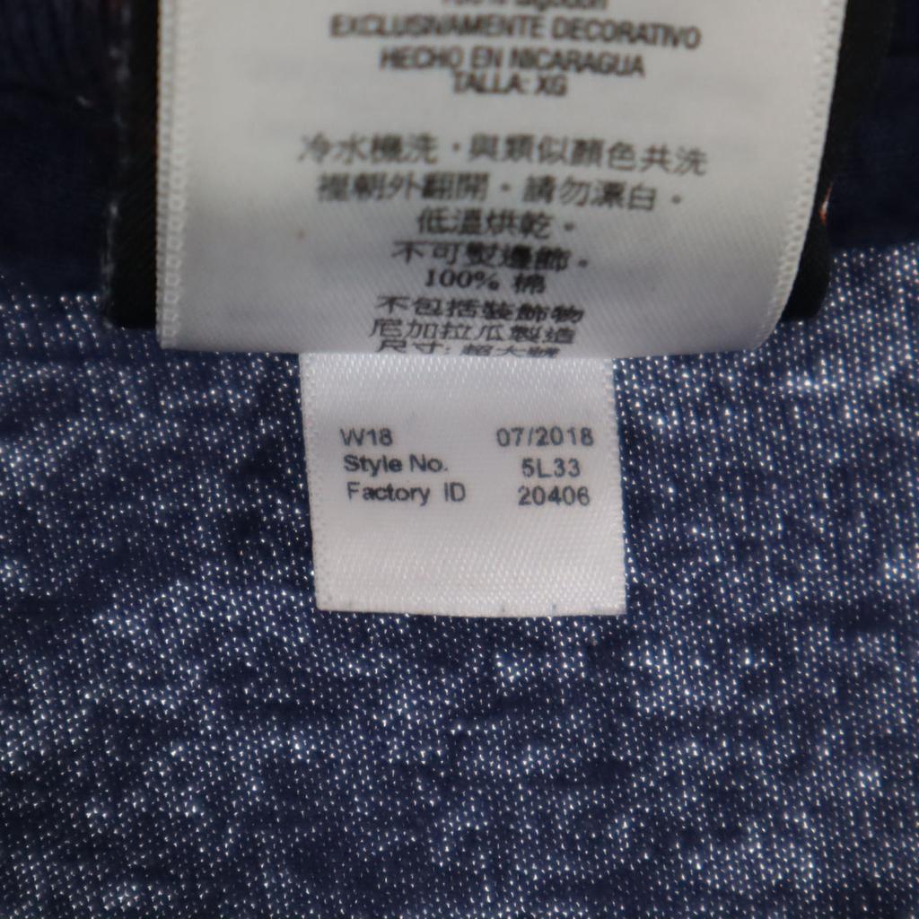 Harley Davidson Back Print BOURBON STREET Short Sleeve T-shirt XL Navy Men's Used