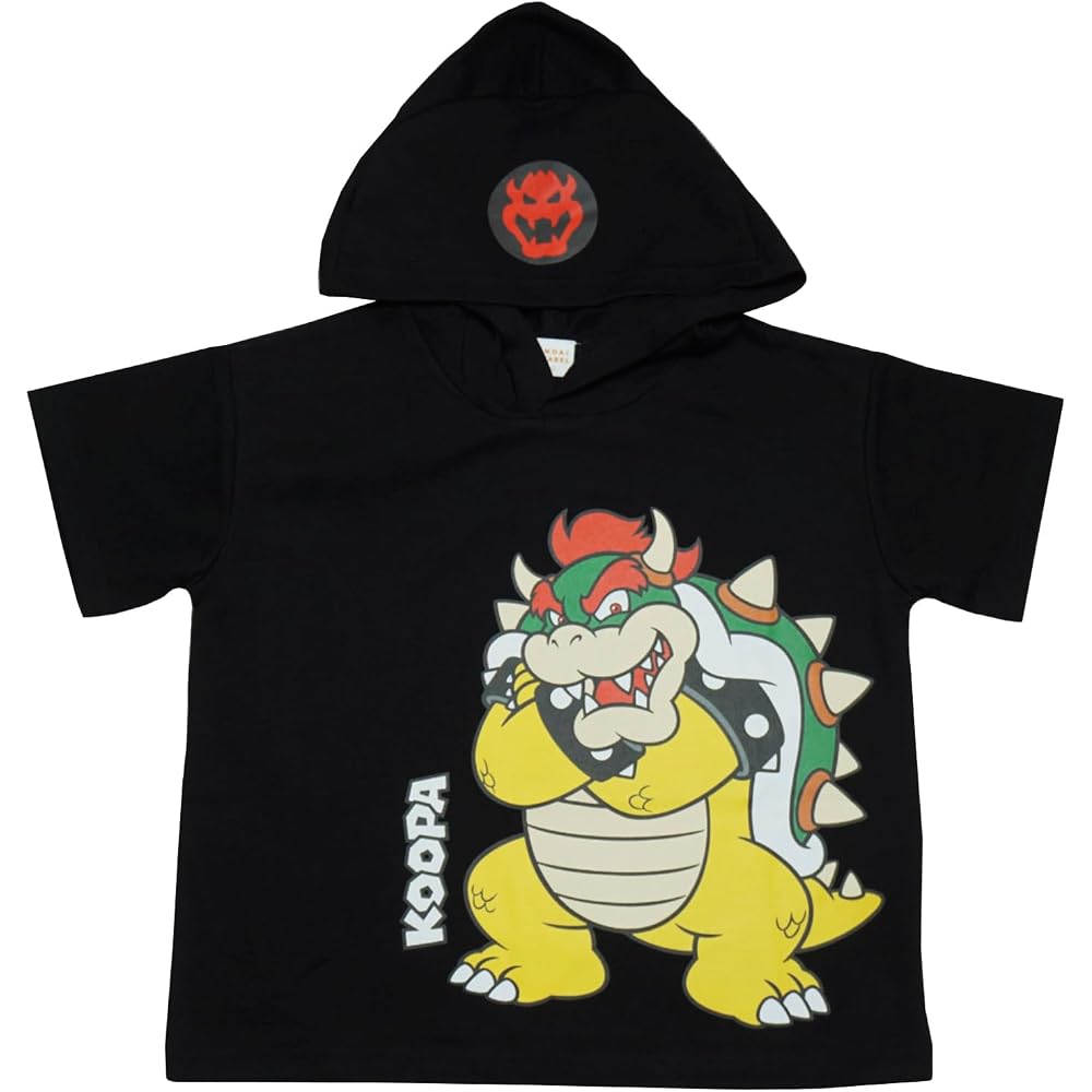 [Bandai] 2026 Summer Super Mario Bowser Hooded Hoodie Short Sleeve T-shirt Super Mario Nintendo N...