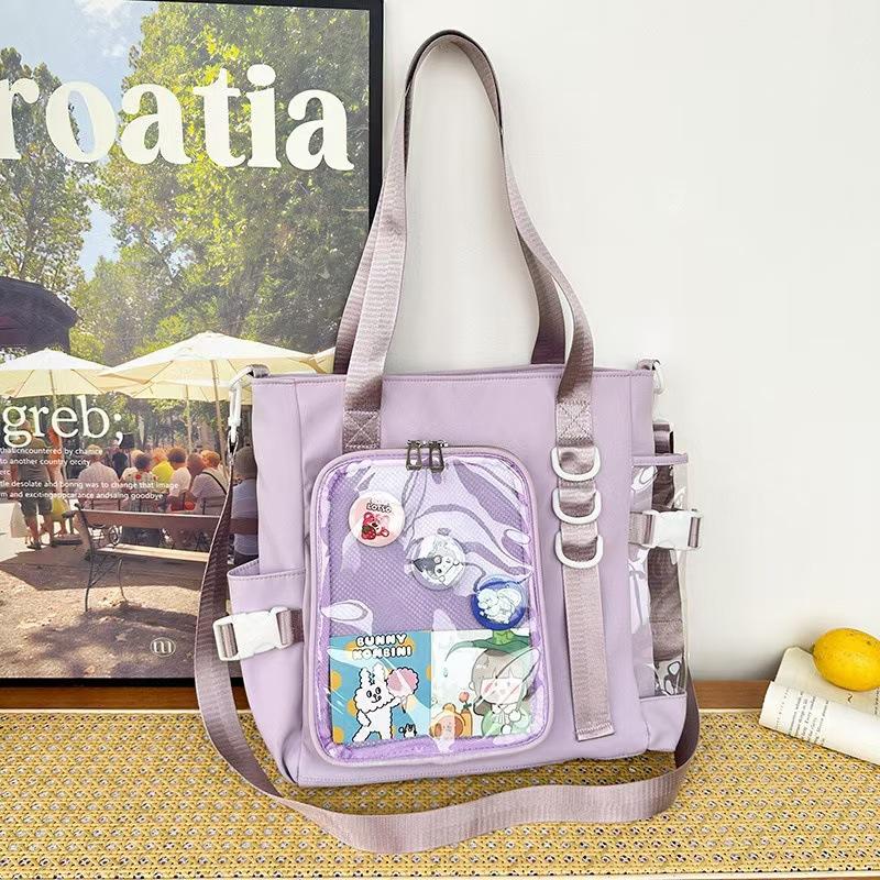Girl Clear Pocket Large Itabag Japanese Ulzzang Nylon Single Shoulder Crossbody Bags Gift For Friends Women's Handbag Pain bag
