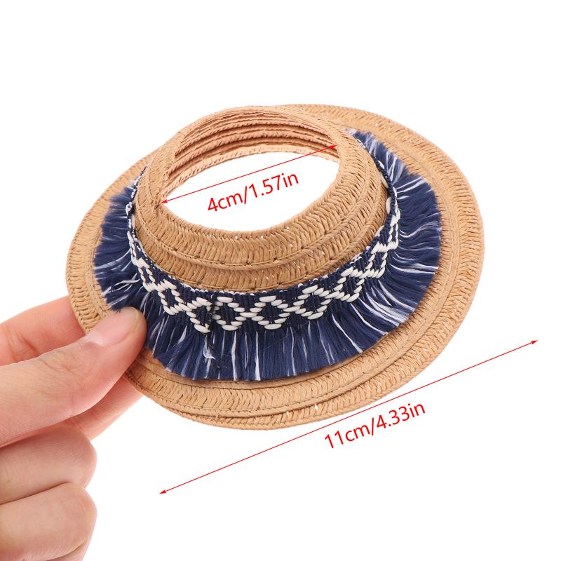 Mini Doll Straw Hat Empty Top Plush Dolls Clothes Accessories Cute Dolls Decoration Pretend Play Toys