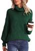 Women's High Neck Cable Knit Pullover Sweater - 2024 Autumn/Winter Collection