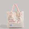 Corduroy Commuter Tote Bag for Women, Embroidered Versatile Cute Student Large Capacity Shoulder Bag, Cotton-Padded Handbag