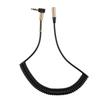 Audio Extension Cable Spring Coiled Auxiliary Stereo   3.5mm Right Angle Gold Plated Jack Male To Female AUX Cord