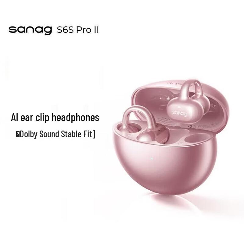 SANAG S6S Pro II AI Open-Ear Clip Bluetooth Headphones