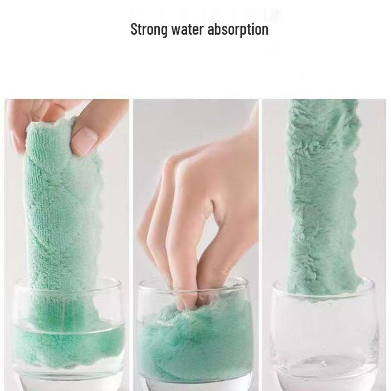 Double-Sided Coral Fleece Cleaning Cloth: Thick, Absorbent Kitchen Scouring Pad