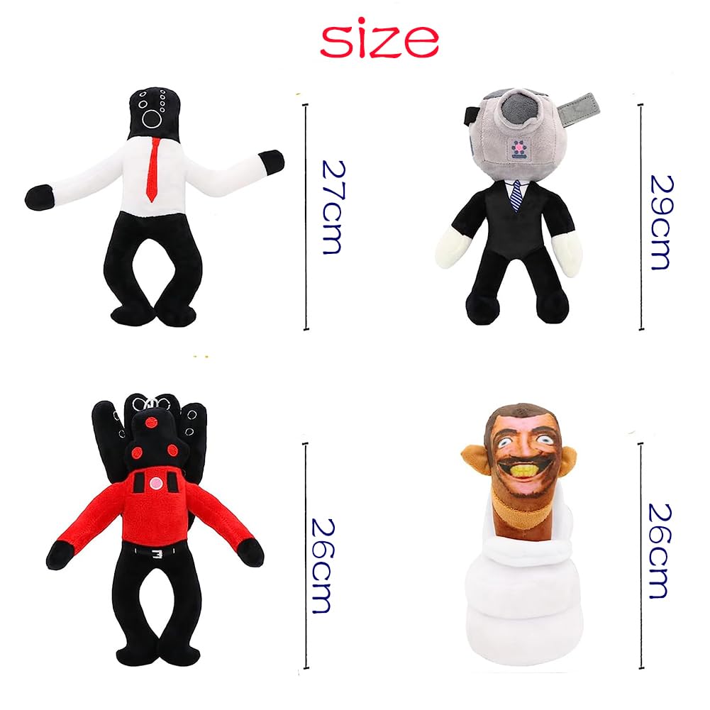 Skipbiddy Toilet Plush Toy Style Toilet Plush Toy Toilet Speaker Man Boss Plush Toy Toilet Game Cartoon Plush Toy for Boys and Girls Fans Plush Toy