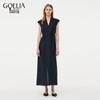 GOELIA Women's Xiangyun Silk 18 Momme V-Neck Dress