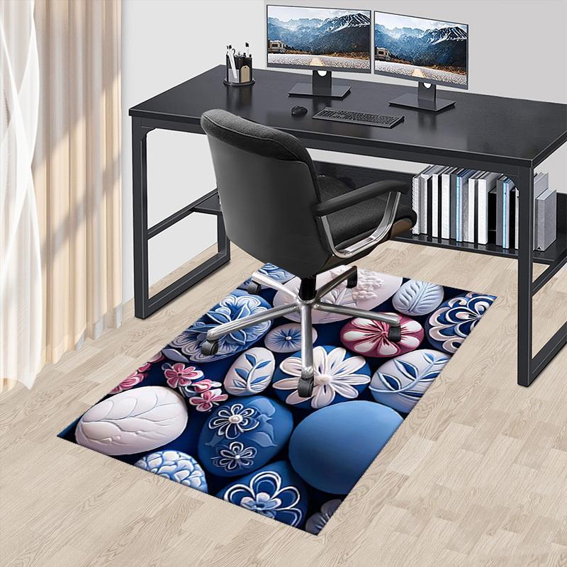

1pc Easter Egg Floral Chair Mat - Office Desk Rug, Non-Slip Carpet for Home Decor, Suitable for All Seasons, Perfect Gift for Easter.P020 60cm by 90cm