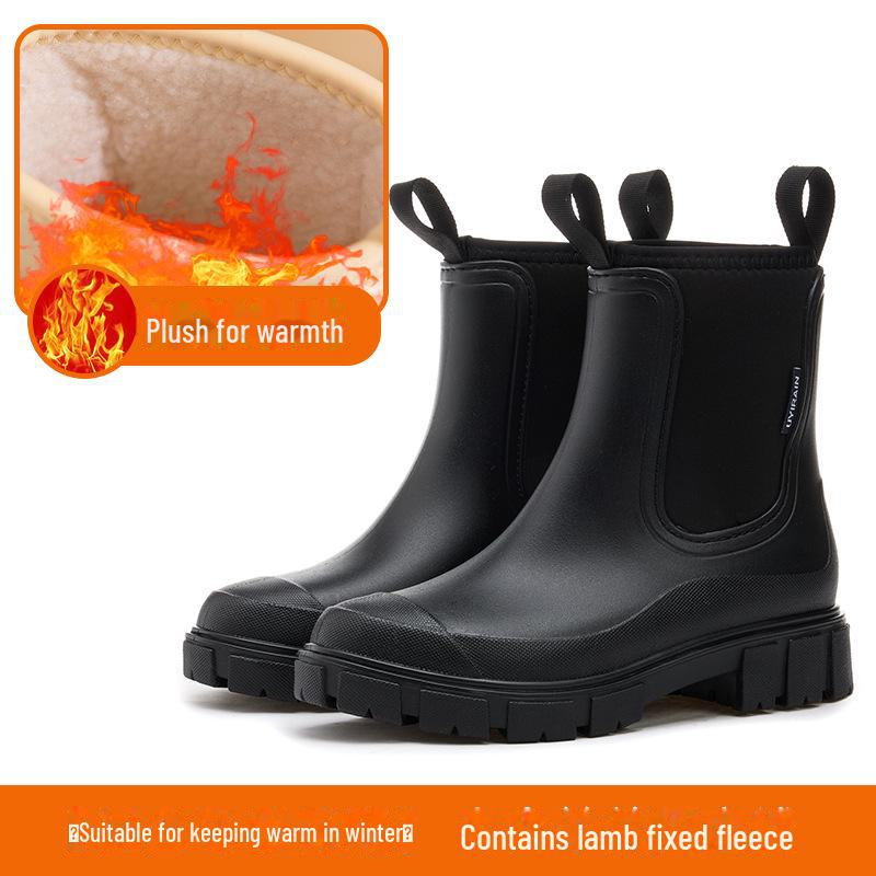 

Женские стильные короткие резиновые сапоги 2024 года: Водонепроницаемый, нескользящий резиновый, фиксированный хлопок, усиленный дизайн 37