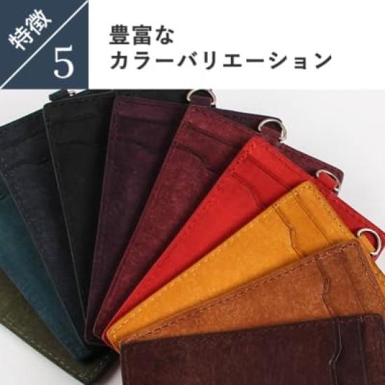 Boosters Pueblo Vertical ID Case with Genuine Leather ID Card Hortensia Reel, Holder,