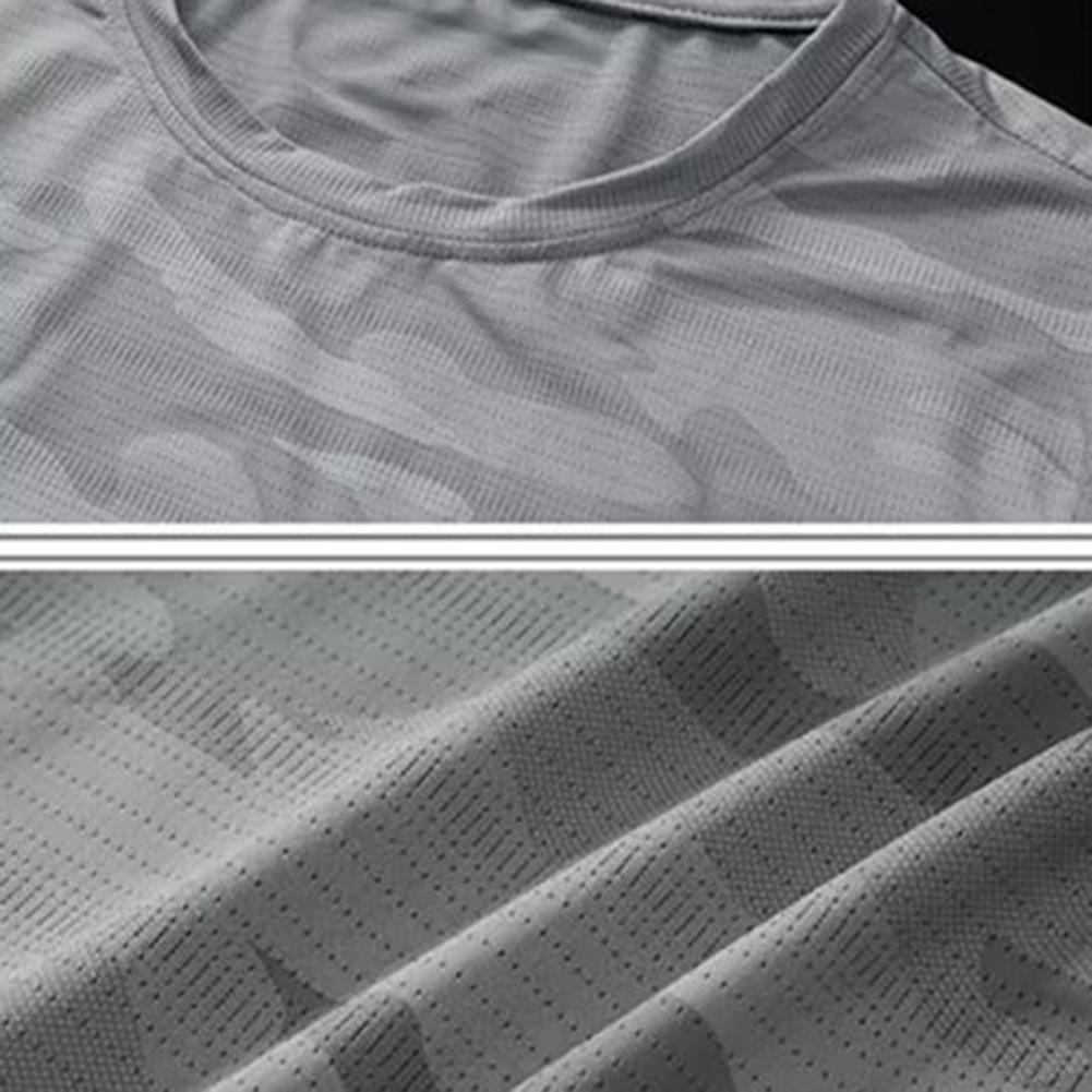 Summer Men Sport Vest Sleeveless O Neck Camouflage Print Thin Quick Dry Elastic Good Breathability Pullover Basketball Gym Worko