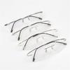 Frameless Square Nearsighted Glasses for Women Men Rimless Short Sight Eyewear Diopter -1 to -4 0 Lightweight Comfortable