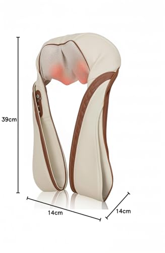 Medically Certified Neck and Shoulder Massager with Adjustable Intensity, Heated Neck and Shoulder Massager for Stiff Shoulders, Relieves Stress, and