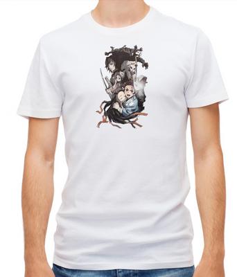 Anime Charakter Kunst Kurzarm Weißes T-Shirt Herren F435