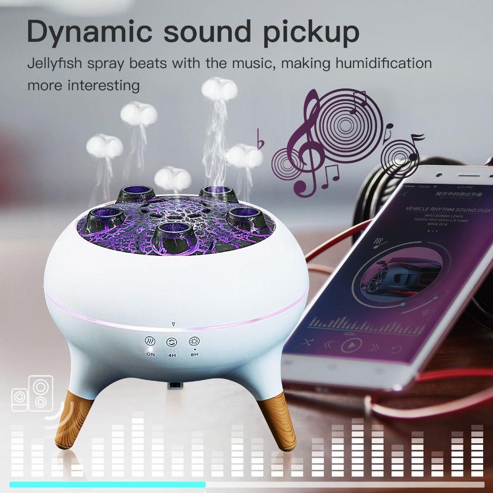 28dB Quiet Jellyfish Aroma Humidifier 7 Color Lights Cool Mist Humidifier  Aromatherapy