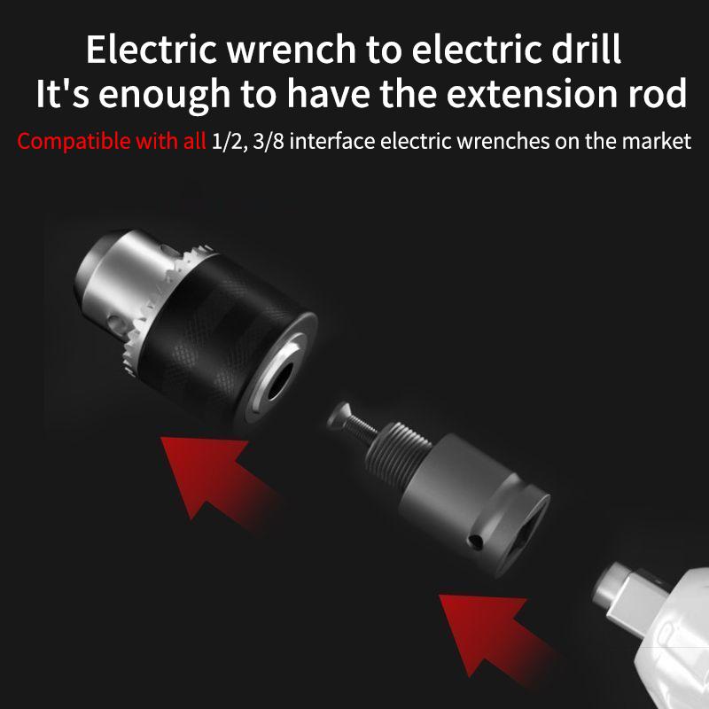1/2 20UNF Drill Chuck 1/2 Chuck Adapter 2-16mm Capacity Keyless Chuck 2-16mm Clamp Range For Wrench Conversion