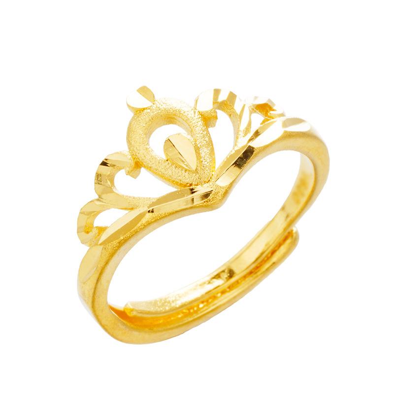 Crown Open Ring Fashion Pure Hand Jewelry for Women