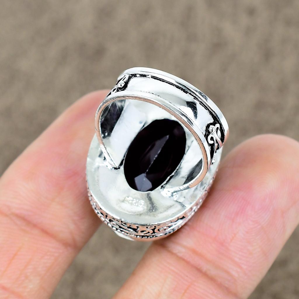 Amethyst Genstone Handmade 925 Sterling Silver Jewelry Ring Size 8 KKG-461