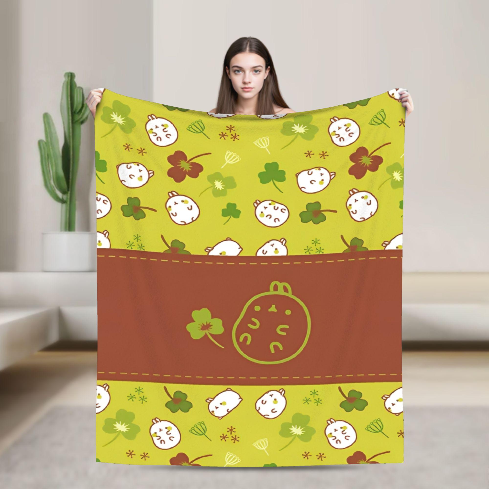 

Halloween Pumpkin Cute M-Molangs Blanket Flannel All Season Portable Ultra-Soft Throw Blanket for Bed Car Bedspread 100x150cm