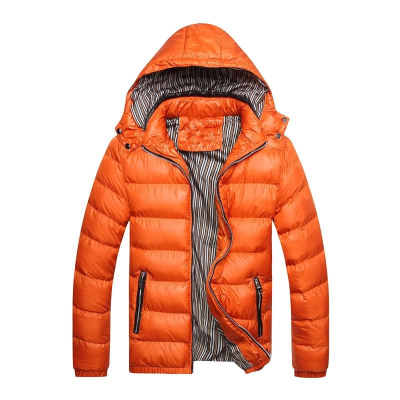 Men's Fall/Winter Casual Solid-Color Detachable Collar Thickened Zipper Cotton Jacket—Lightweight, Warm Hooded Jacket for Young Men