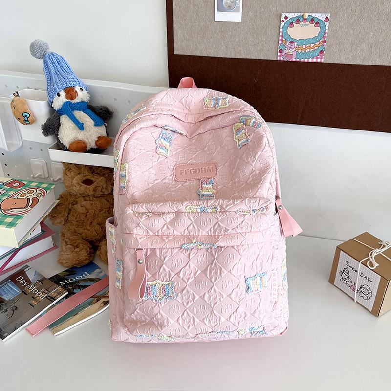 

Новый мультяшный граффити рюкзак большой вместимости для учеников средней и старшей школы, маленький свежий милый рюкзак-школьный портфель для начальной школы, женский розовый