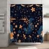 Blue Moonlight Shower Curtain Mermaid Starfish Design for Bathroom Decoration Waterproof Fabric Decorations for Kids Bathrooms