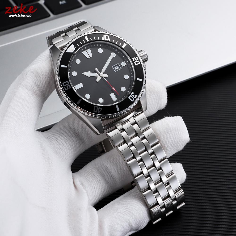 Wristband 18mm 20mm 22mm Stainless Steel Watch Bracelet Double Press Folding Buckle Strap for Men Silver Gold Metal Watch Band