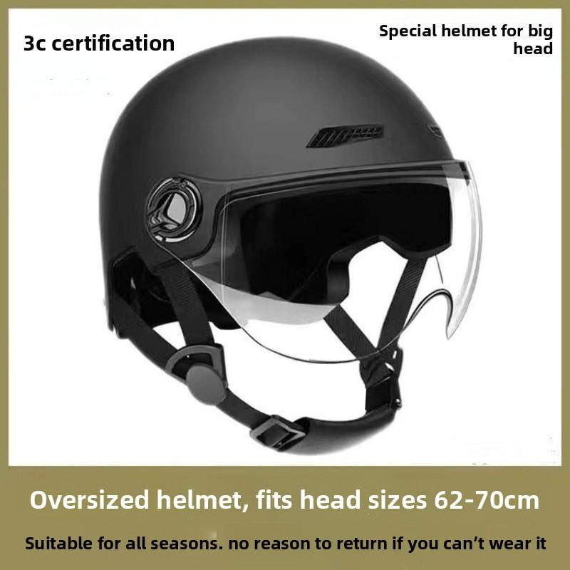 Large Electric Car Helmet Men's Large Head Circumference Extra Large Size Half Helmet