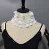 Ruffle Trim Lace Faux Collar Decorative Collar for Blouse Skirt Removable False Neck Ruff Adjustable and All Matching