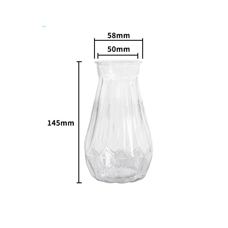 1 Pcs Creative Transparent Plastic Flower Vase Hydroponic Vase Living Room Desktop Decoration Wedding Centerpiece Arrangement