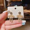 Retro light luxury pearl flower fashion earrings femininity high sense atmosphere stud earrings versatile personality earrings