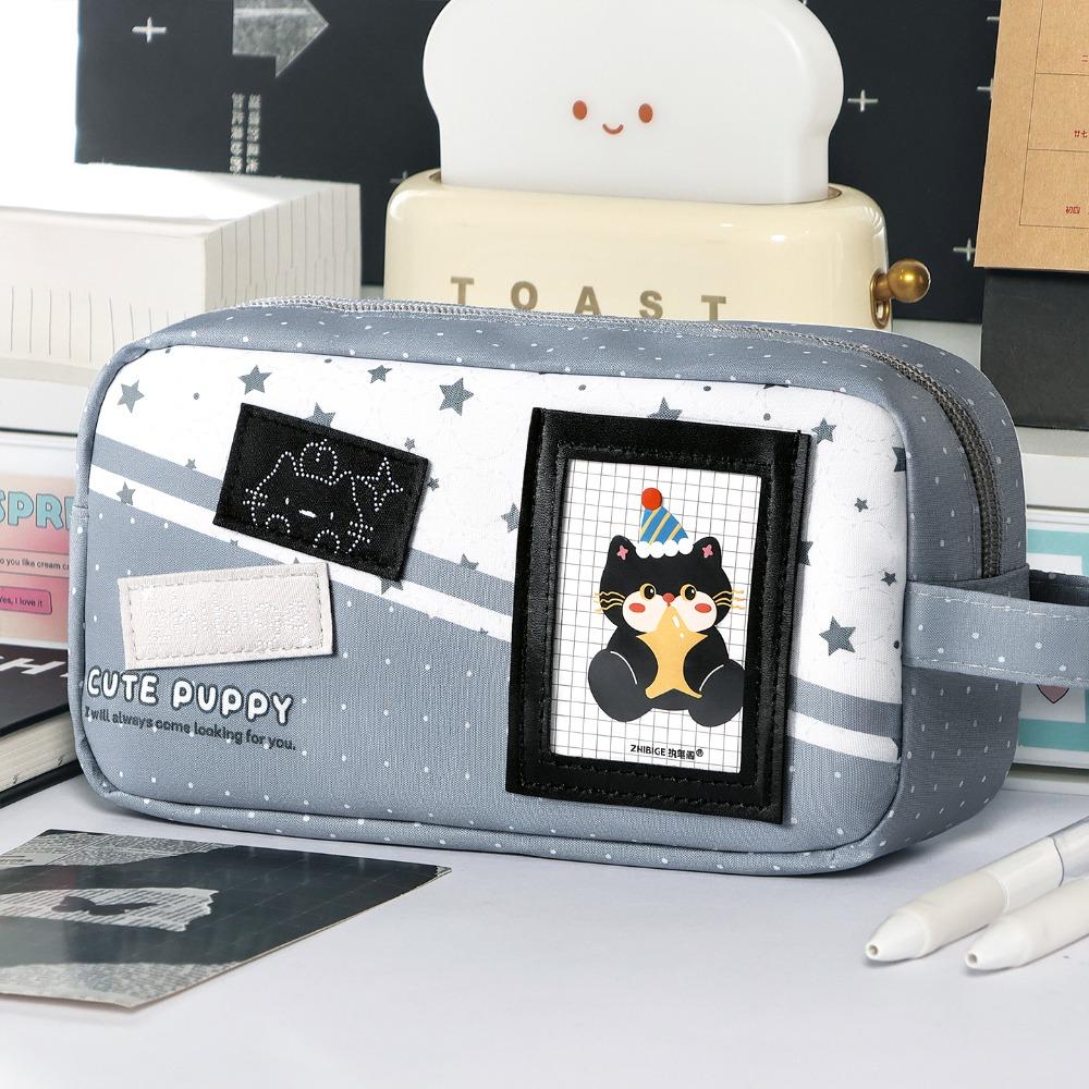 Handheld Pen Bag Large Capacity Pencil Pouch Portable Stationery Organizer Gift